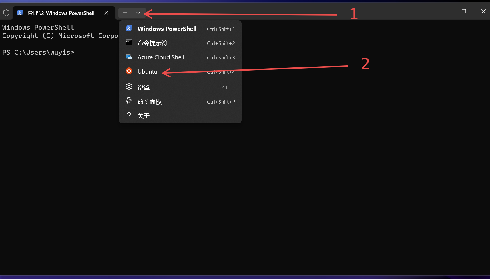 打开ubuntu